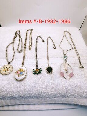 5 Necklaces, items # B-1982-1986, wt.87 grams.